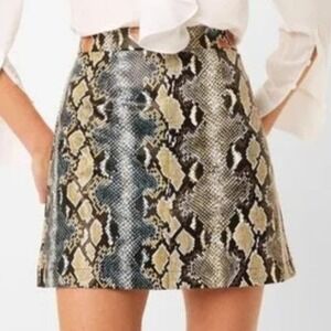 French Connection Faux Snakeskin Mini Skirt NWT XXS Y2K Reptile Print Lined